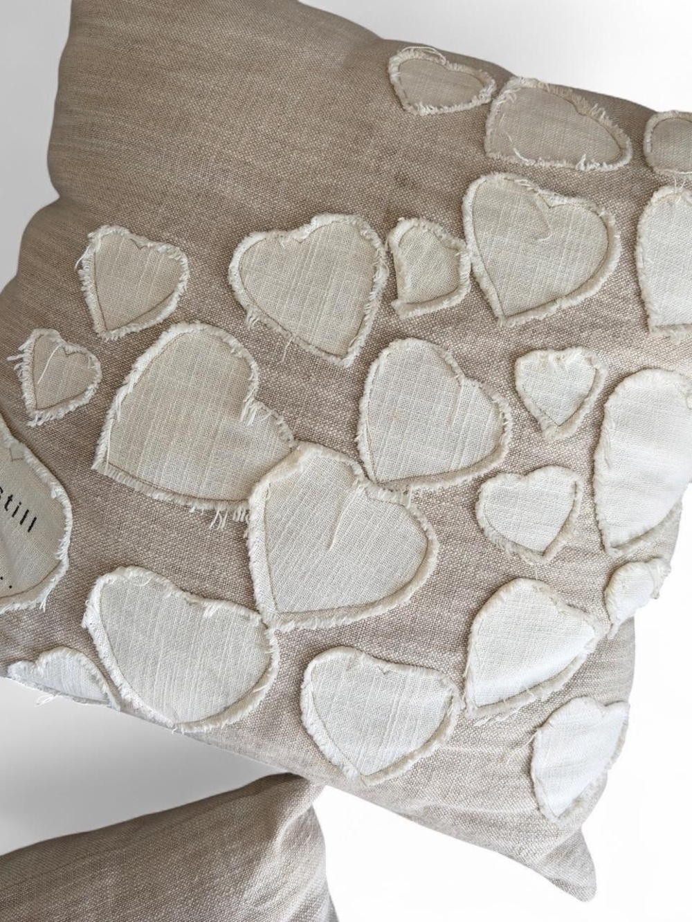 magachoni home Heart natural linen blend throw Pillow